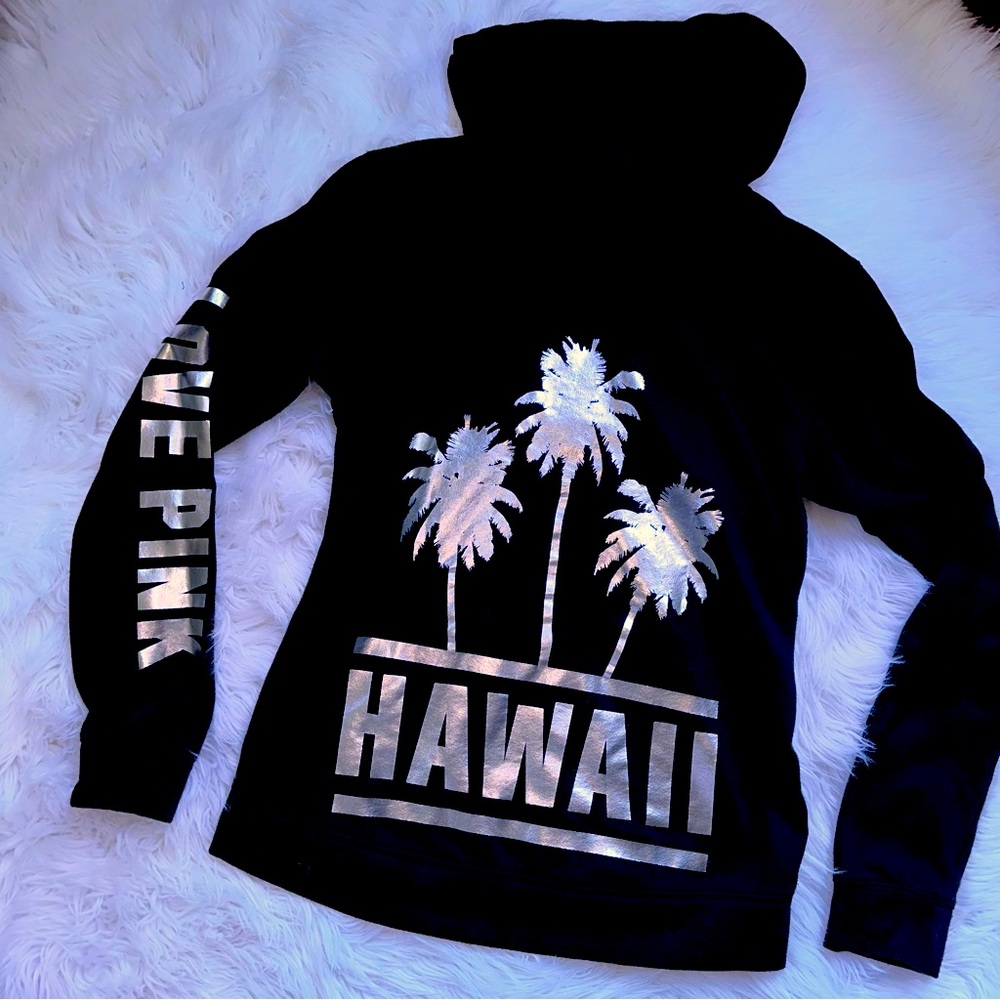 VS PINK • 2016 Limited Edition Metallic Palm Tree Hawaii Zip Up Hoodie